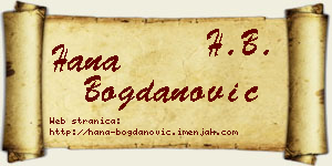 Hana Bogdanović vizit kartica